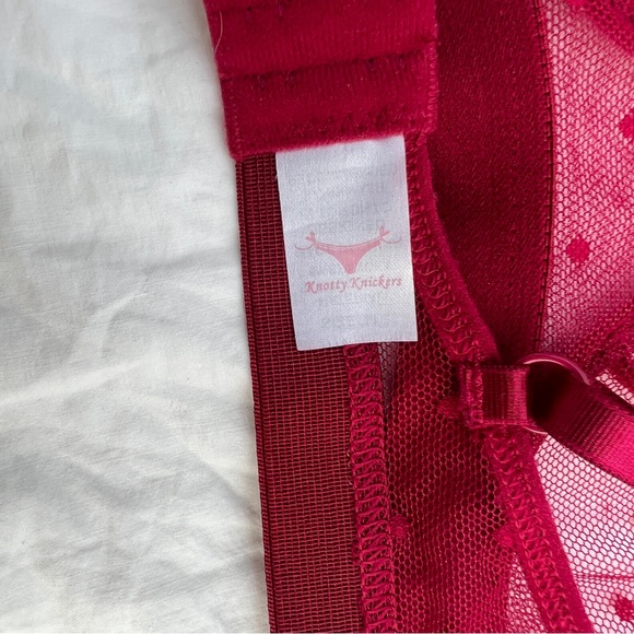 Knotty Knickers The Blushing Rose Sheer Polkadot Bralette, M - Picture 10 of 12
